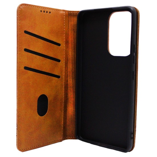  LEATHER FLIP COVER WITH INTERNAL POCKET AND CARD HOLDER FOR SAMSUNG A23 4G BROWN.